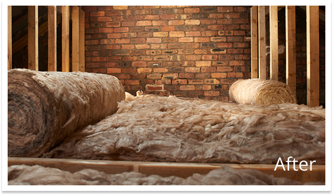 a loft with newly laid insulation